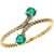 Emerald & Diamond Twisted Two Stone Gemstone Ring in 9ct Gold