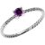 Amethyst & Diamond Easy Gemstone Stackable Ring in 9ct White Gold