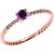 Amethyst & Diamond Easy Gemstone Stackable Ring in 9ct Rose Gold