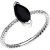 Black Sapphire & Diamond Spellbound Gemstone Rope Ring in 9ct White Gold