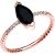 Black Sapphire & Diamond Spellbound Gemstone Rope Ring in 9ct Rose Gold