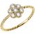 Diamond 7 Stone Cluster Flower Twisted Rope Ring, 0.4 ct in 9ct Gold