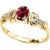 Garnet & Diamond Oval Ring in 9ct Gold