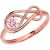 Red CZ Rope Infinity Ring in 9ct Rose Gold