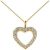 Diamond Reversible Decorated Open Center Pendant Necklace in 9ct Gold