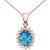 Blue Topaz Regal Oval Gemstone Pendant Necklace in 9ct Rose Gold