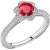 Ruby Vegetation Halo Gemstone Ring in 9ct White Gold