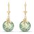 Green Amethyst & Diamond Beatrix Round Leaf Drop Earrings in 9ct Gold