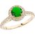 Emerald Karma Halo Gemstone Ring in 9ct Gold