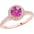 Alexandrite Karma Halo Gemstone Ring in 9ct Rose Gold