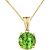 Peridot Easy Solo Gemstone Pendant Necklace in 9ct Gold