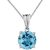 Blue Topaz Easy Solo Gemstone Pendant Necklace in 9ct White Gold