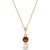 Garnet & Pearl Pheobe Drop Pendant Necklace in 9ct Gold