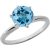 Blue Topaz Ring in 9ct White Gold