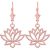 Studded Sacred Lotus Drop Earrings in 9ct Rose Gold