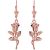 Two Tone Enchanted Rose Drop Earrings in 9ct Rose Gold