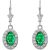 Emerald & Diamond Airy Halo Gemstone Drop Earrings in 9ct White Gold