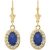 Sapphire & Diamond Airy Halo Gemstone Drop Earrings in 9ct Gold