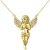 CZ Praying Cherub Angel Pendant Necklace in 9ct Gold