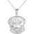 Pug Canine Head Pendant Necklace in 9ct White Gold