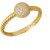 CZ Circle Rope Twisted Band Ring in 9ct Gold