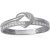 CZ Middle Knot Double Band Ring in Sterling Silver